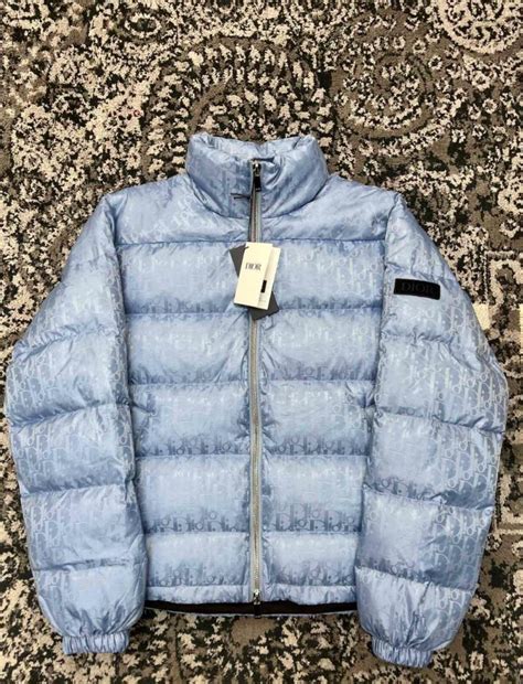 dior light blue oblique puffer jacket